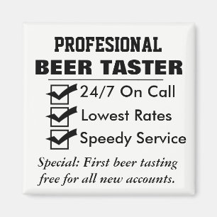 Imán Catador profesional divertido de la cerveza