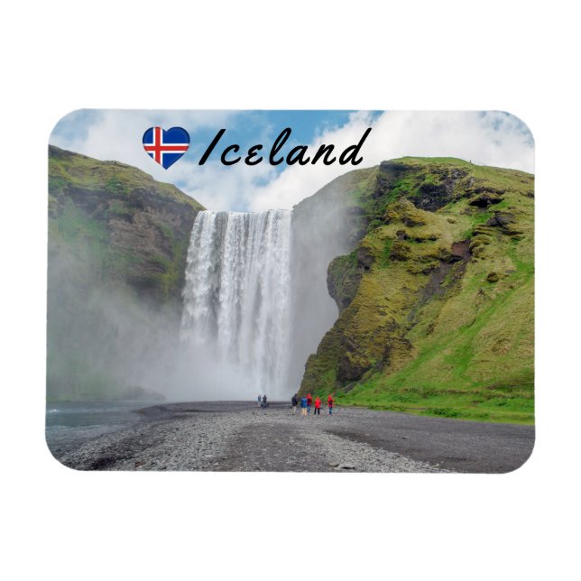 Imán Catarata Skogafoss - pueblo de Skogar, Islandia (Horizontal)
