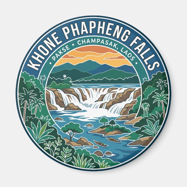 Imán Cataratas de Khone Phapheng Laos (Frente)