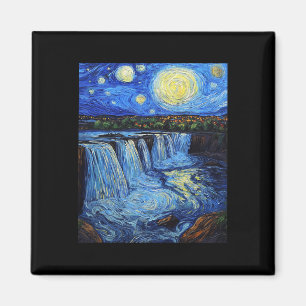 Imán Cataratas del Niágara - Al estilo de Van Gogh - No