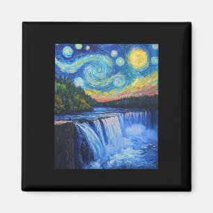 Imán Cataratas del Niágara - Al estilo de Van Gogh - No