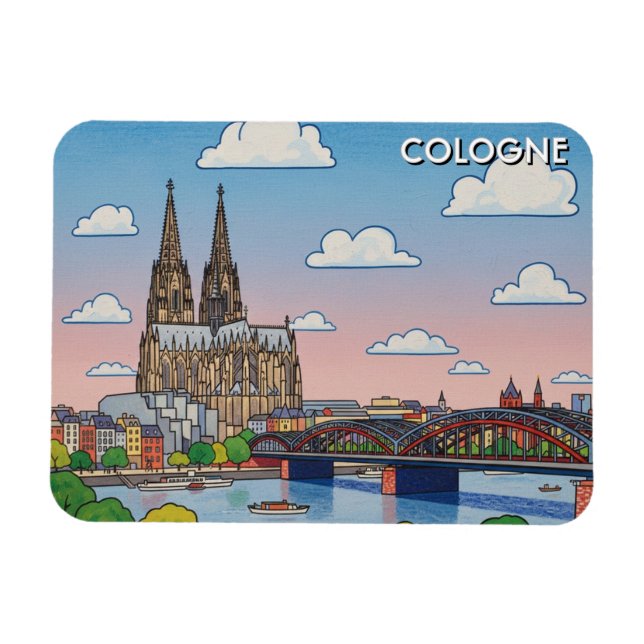 Imán Catedral de Colonia Viaje a Alemania (Horizontal)
