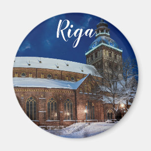 Imán Catedral de Domo en la plaza Dome en Riga, Letonia