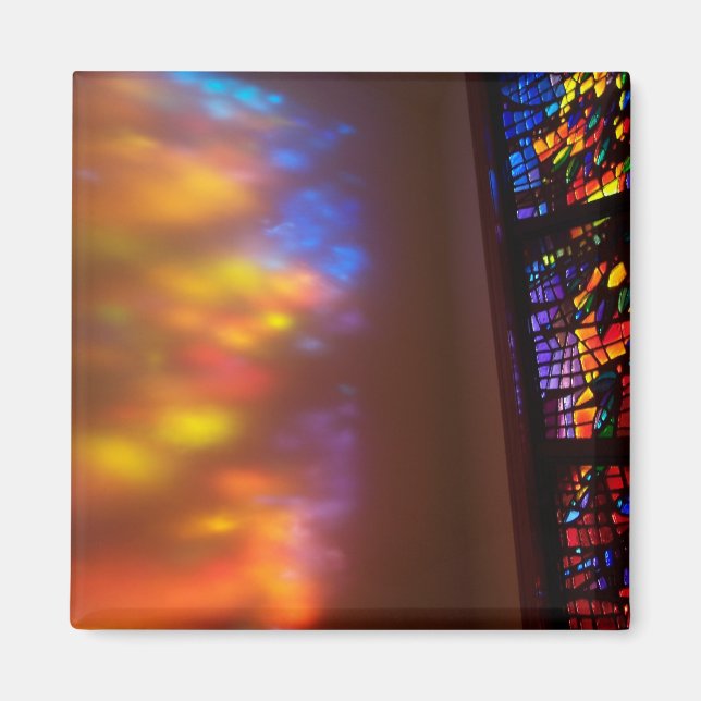 Imán Catedral de la Iglesia del Vidrio Manchado Ventana (Frente)