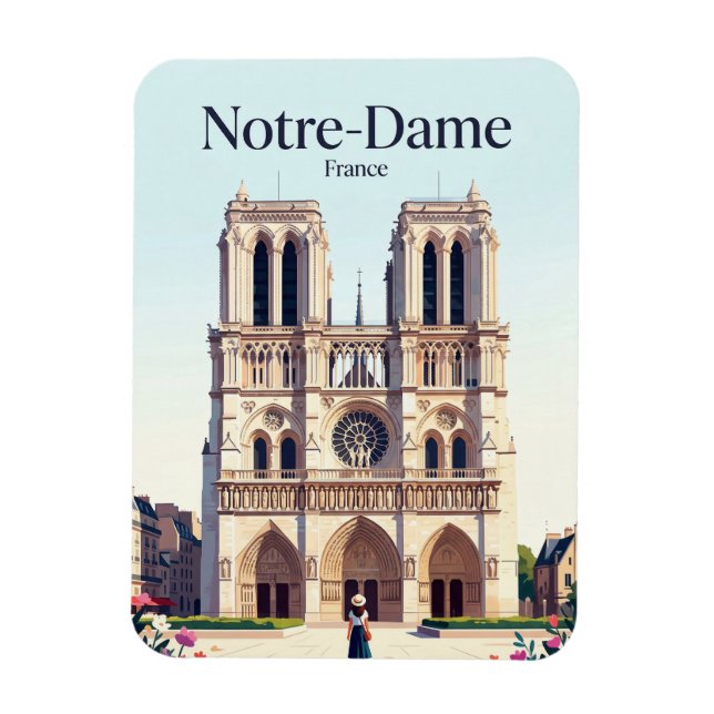 Imán Catedral de Notre-Dame Francia (Vertical)