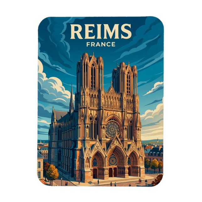 Imán Catedral de Reims Francia (Vertical)