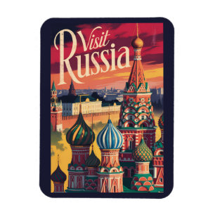 Imán Catedral de San Basilio Rusia Ilustración Viaje