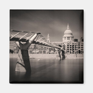 Imán Catedral de San Pablo Magnet en blanco y negro