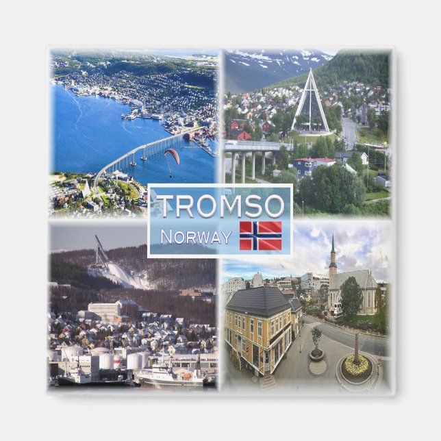 Imán Catedral del Ártico de TROMSO zNO049, vista aérea, (Frente)