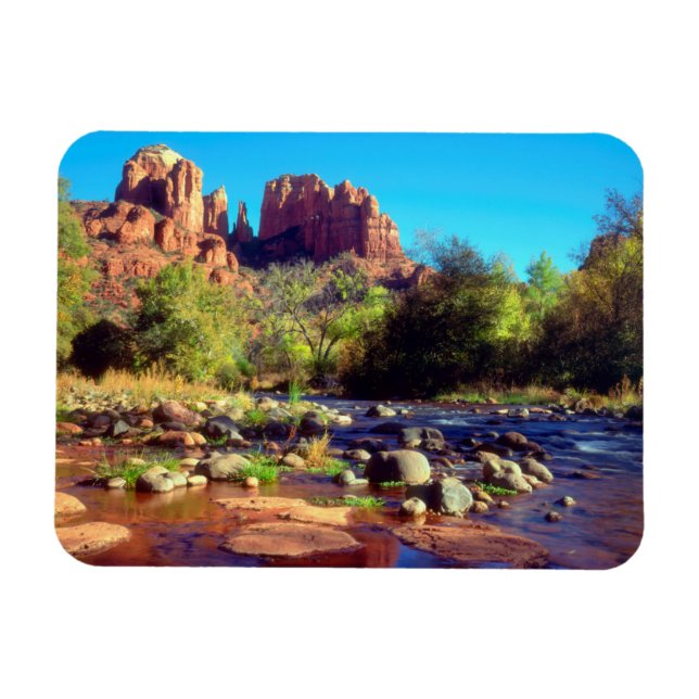 Imán Cathedral Rock reflejada en Oak Creek (Horizontal)