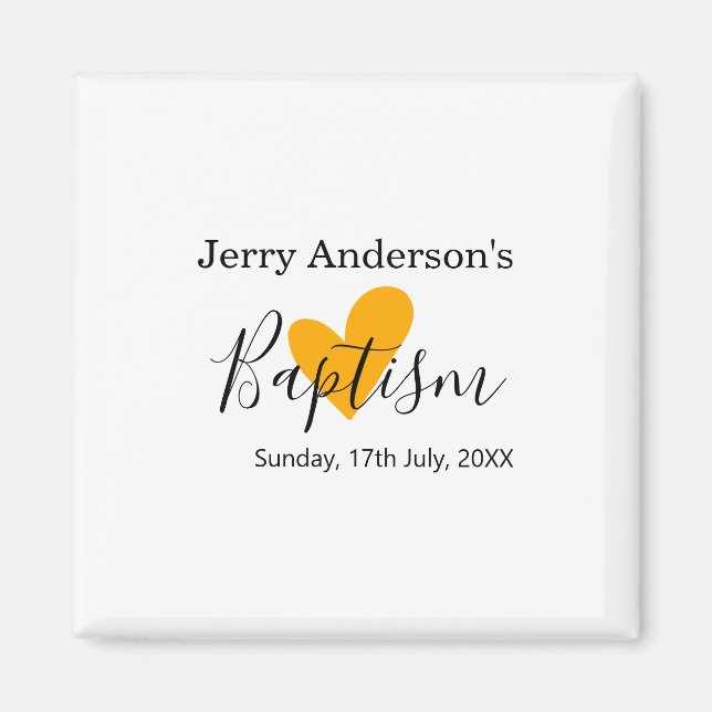 Imán Catholic baptism kids modern simple QR minimal (Frente)