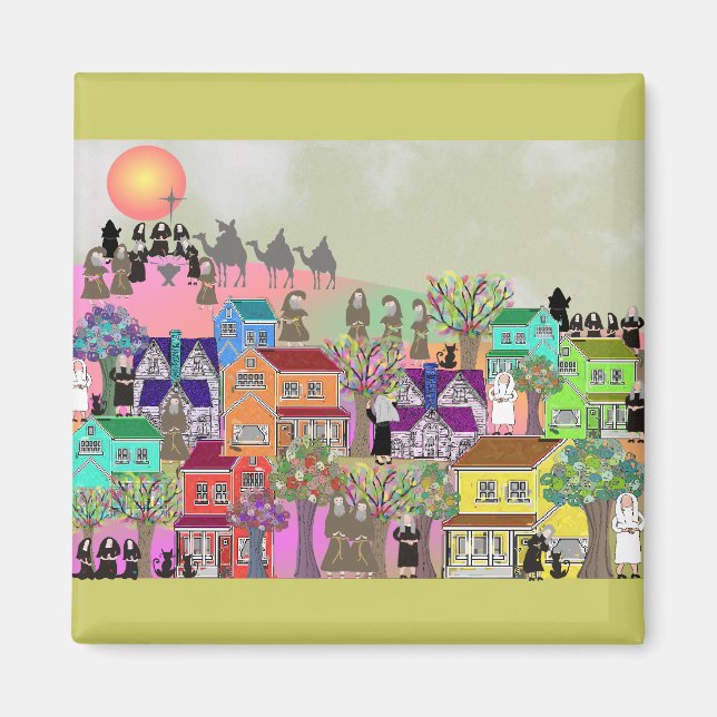 Imán Catholic Nun & Catholic Monk Art Gifts (Frente)