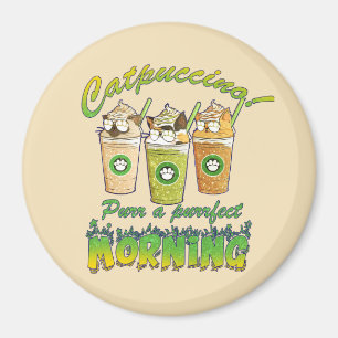 Imán Catpuccino - Purr una mañana perfecta   Gato de co