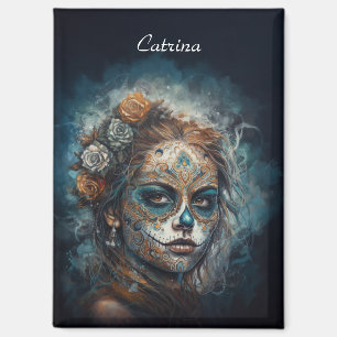 Imán Catrina Azul, personalizado