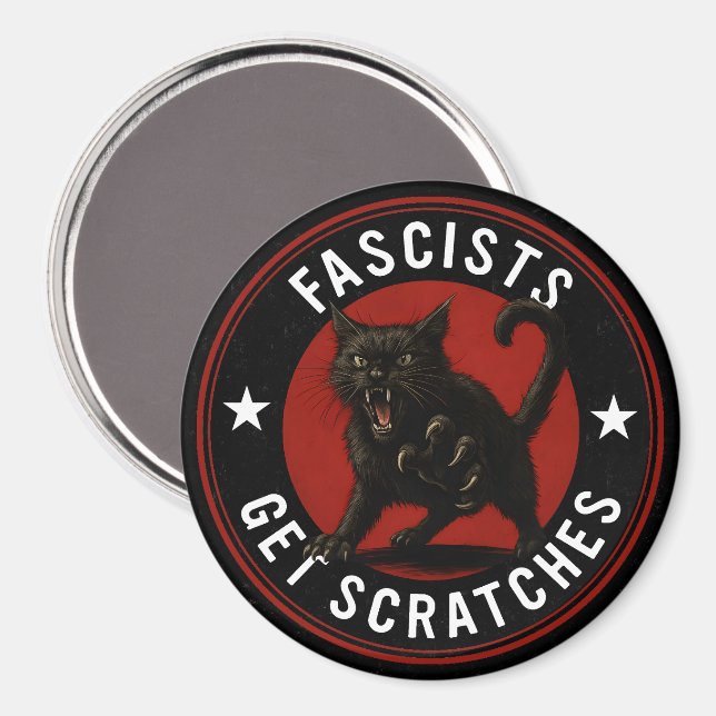 Imán Cats Against Fascists (Anverso/Reverso)