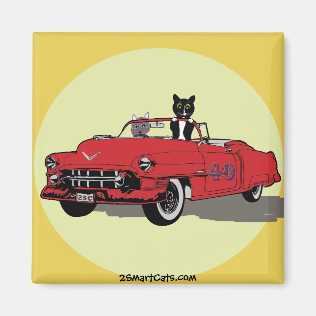 Imán Cats Joy Riding Square Magnet (Frente)
