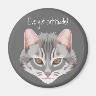 Imán Cattitude (con texto) Magnet