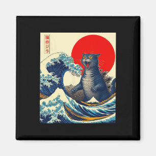 Imán Catzilla Gato Arte Japonés Regalos Divertidos de G