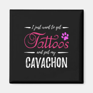 Imán Cavachon Dog Lover Tattoo Divertida Perra Mamá Reg