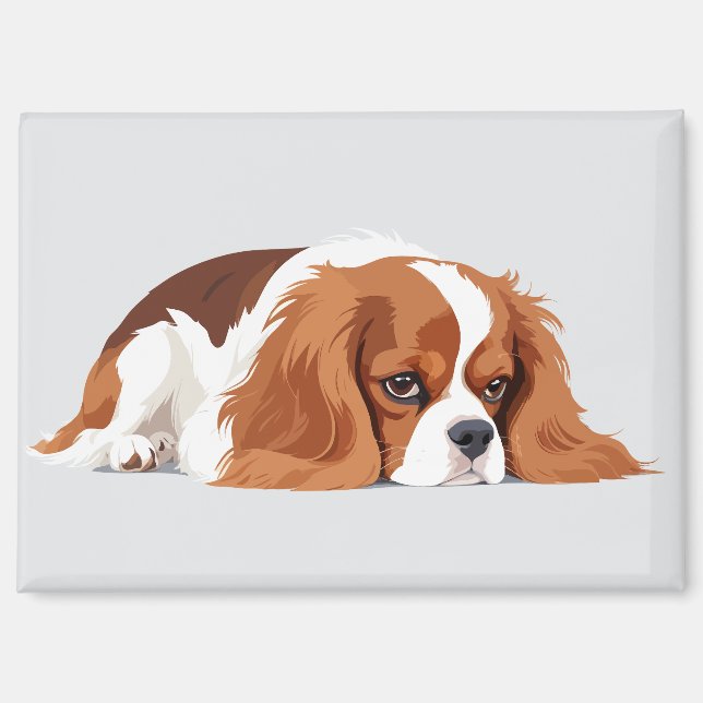 Imán Cavalier King Charles Adorable Animal Sleeping Fun (Anverso)