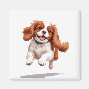 Imán Cavalier King Charles Happy Playful Jumping