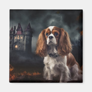 Imán Cavalier King Charles Spaniel Halloween Espantoso