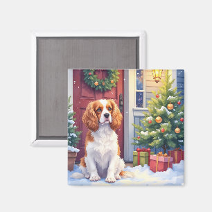 Imán Cavalier King Charles Spaniel Navidad Nevada