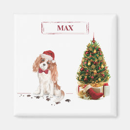 Imán Cavalier King Charles Spaniel Navidades graciosos 