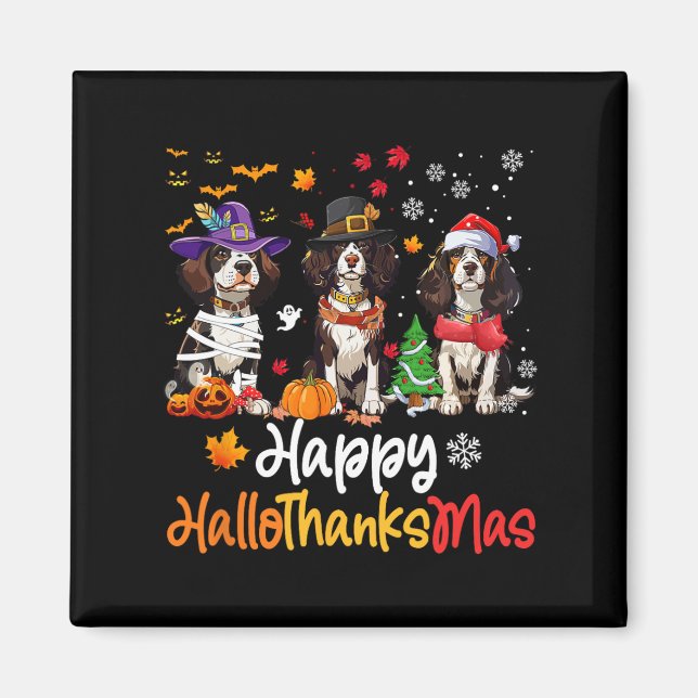 Imán Cavalier King Charles Spaniel Perro Halloween Chri (Frente)