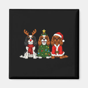Imán Cavalier King Charles Spaniel Santa Navidad Rein