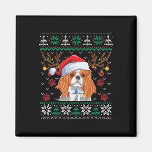 Imán Cavalier King Charles Spaniel Santa Ugly Sweater L