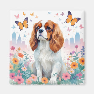 Imán Cavalier King Charles Vintage Animal Nature City