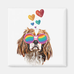 Imán Cavalier King Dog con El día de San Valentín del c