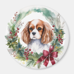 Imán Cavalier King Navidades Wreath Festimes Pup