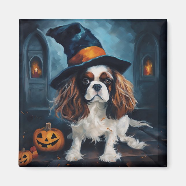 Imán Cavalier King Pumpkins Halloween Scary (Frente)
