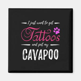 Imán Cavapoo Dog Lover Tattoo Divertida Perra Mamá Rega
