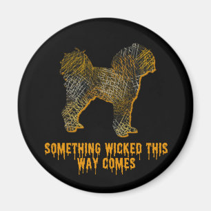 Imán Cavapoo Dog Silhouette Fun Halloween Magnet