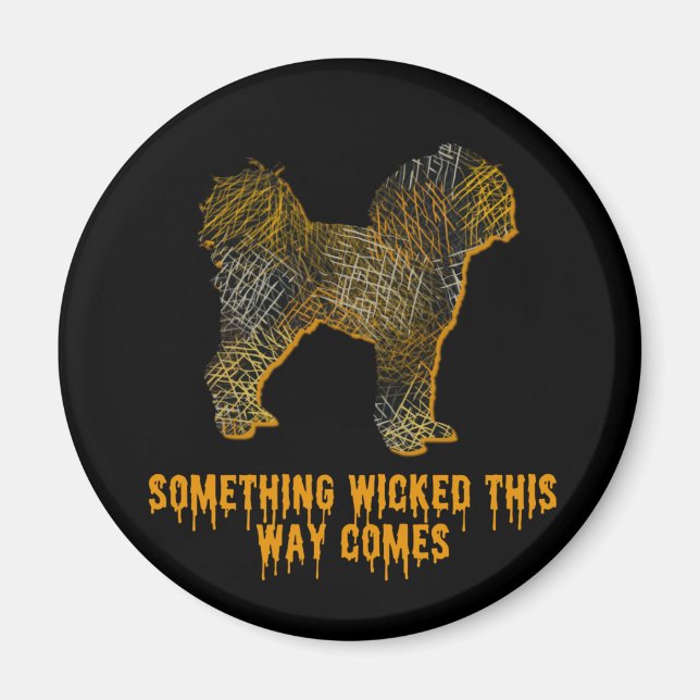 Imán Cavapoo Dog Silhouette Fun Halloween Magnet (Frente)