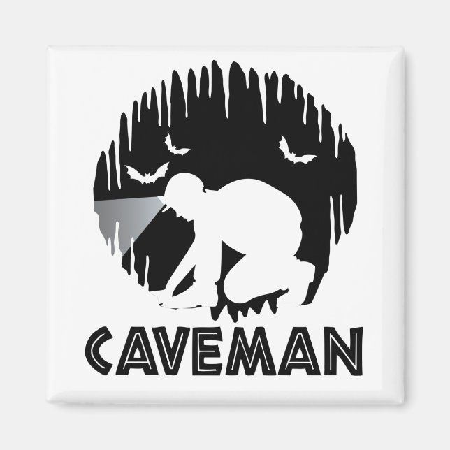 Imán Caveman - Gracioso Espelunking (Frente)