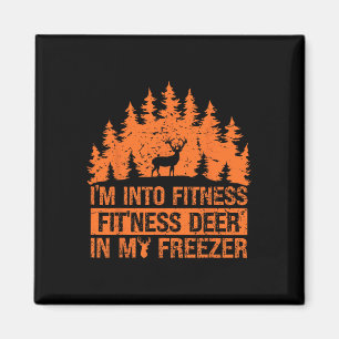 Imán Caza-camiseta Estoy en Fitness Deer Freezer Funny
