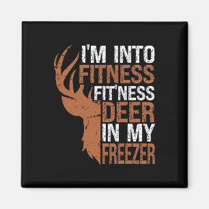 Imán Caza-camiseta Estoy en Fitness Deer Freezer Funny