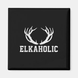 Imán Caza de alce Elkaholic Antler Funny Elk Hunter Gif
