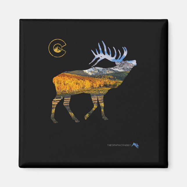 Imán Caza de Elk en Colorado (Frente)