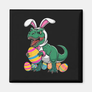 Imán Caza de Huevo de Pascua T Rex Dinosaur Bunny Feliz