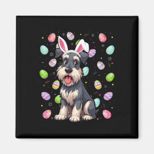 Imán Caza de huevos de pascua de perro de Schnauzer en