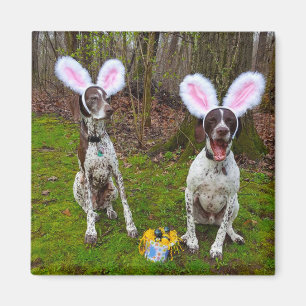 Imán Caza de huevos de Pascua y Fiesta de perros
