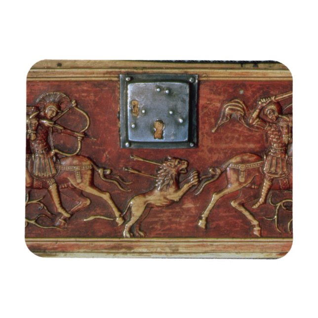Imán Caza de leones, placa de un cajón bizantino, 11ª c (Horizontal)