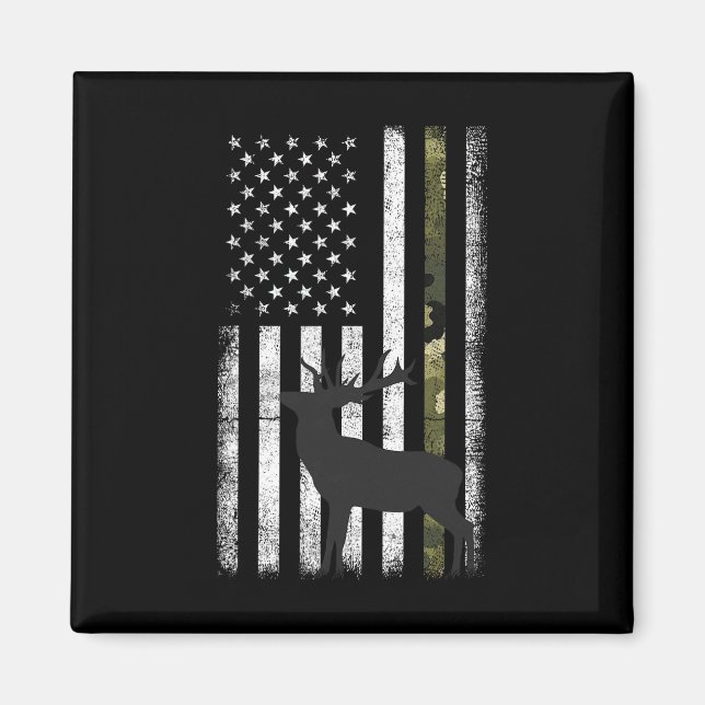 Imán Caza de venados blancos Cazador Elk Buck Camo Amer (Frente)