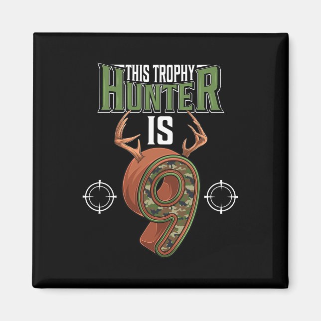 Imán Caza de venados de 9 años Novena fiesta de cumplea (Frente)