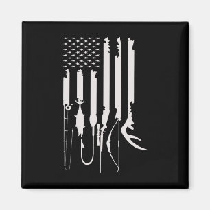 Imán Caza Pesca Bandera Estadounidense Decoración Temát
